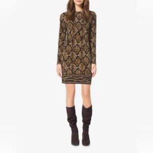 Michael Kors Snake Print Long Sleeve Dress